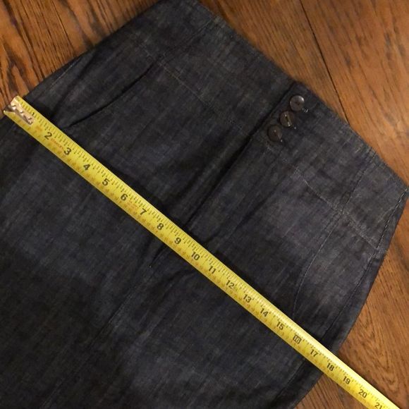 LONDON Women’s Denim Maxi Jean Long Skirt With Center Back Vent Pockets Sz 8 - Picture 3 of 15